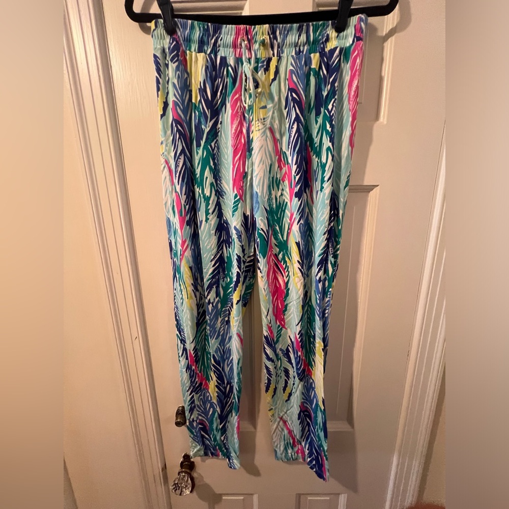 Lilly Pulitzer Multicolor Feather Print Pants